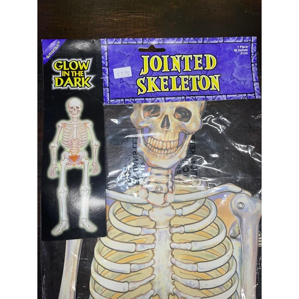 Amscan Glow‎ in the Dark Jointed Skeleton Halloween Decoration 35 Inches